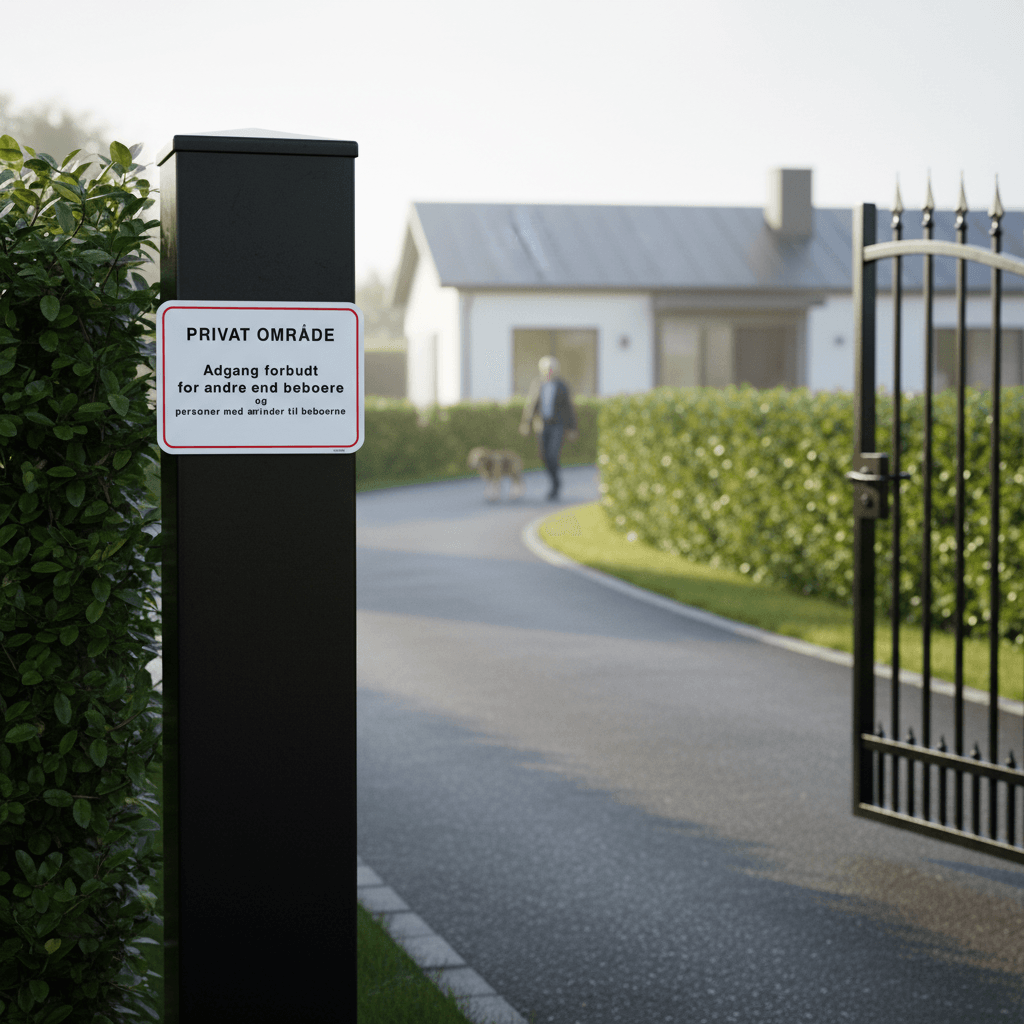 Privat område adgang forbudt for andre end beboere skilt - Billede 2