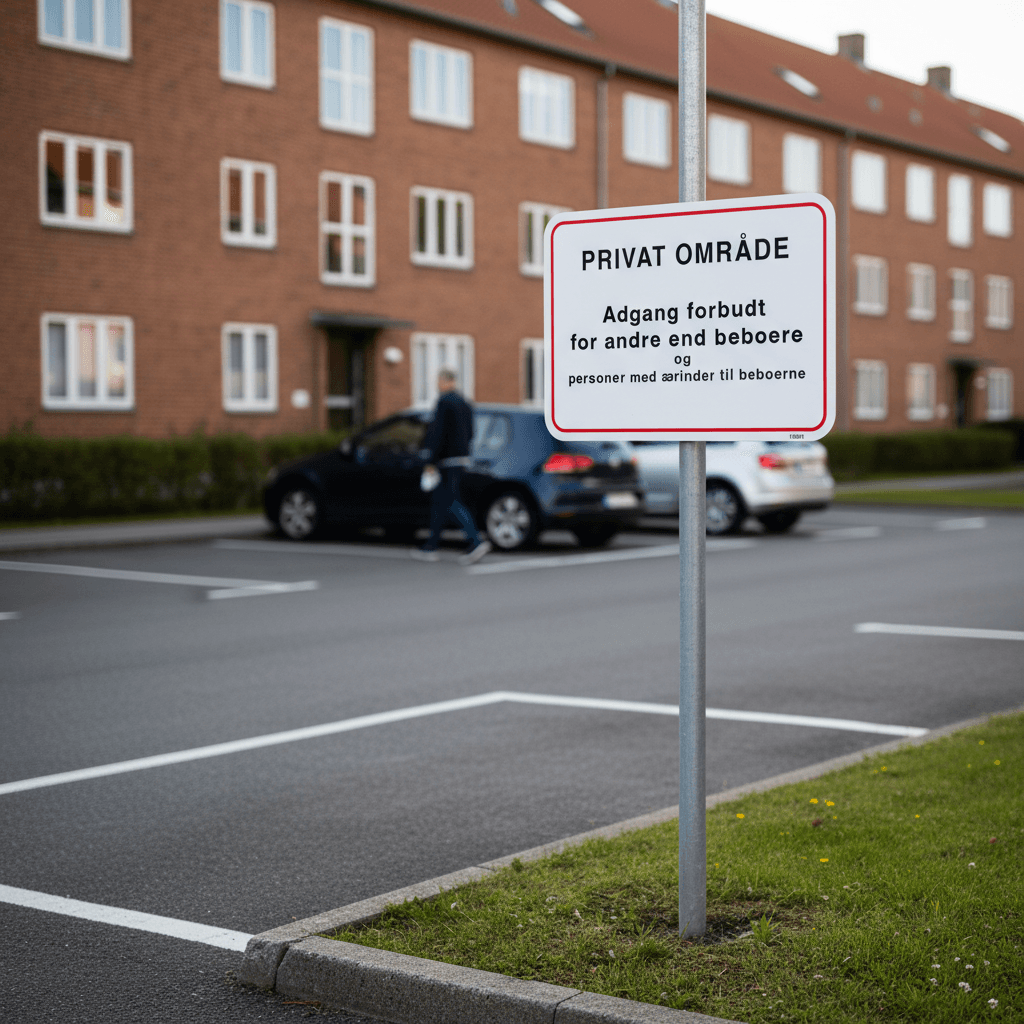 Privat område adgang forbudt for andre end beboere skilt - Billede 4