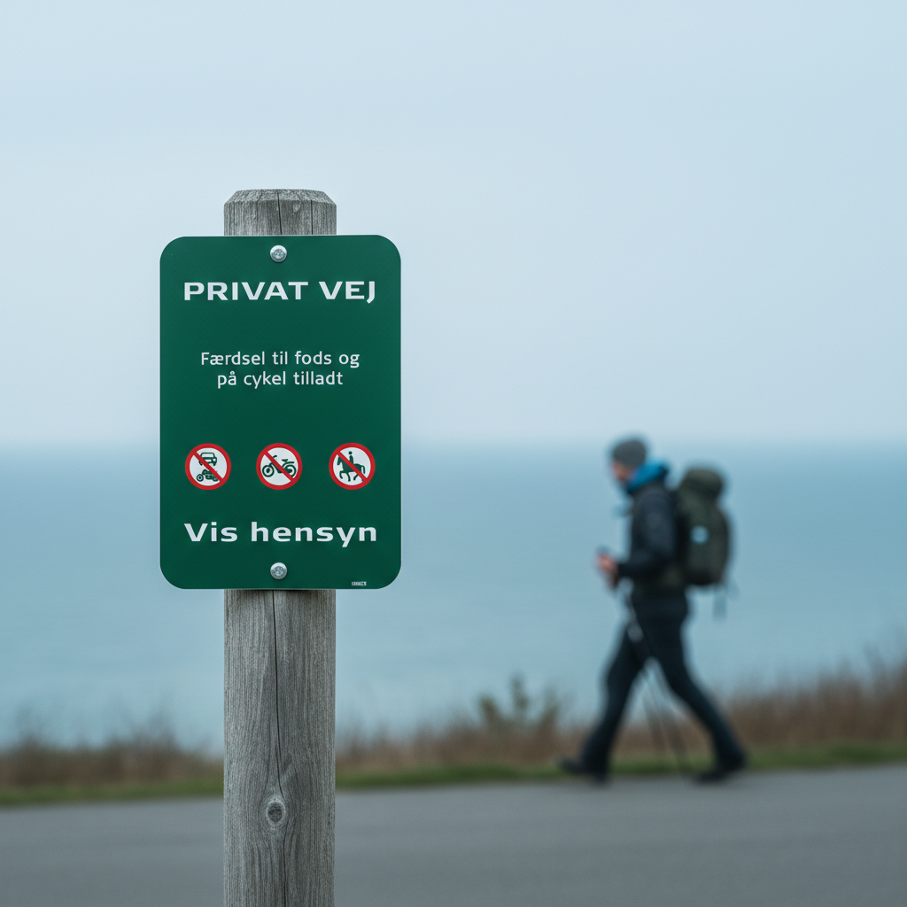 Privat 2, Færdsel til fods og på cykel tilladt skilt - Naturstyrelsen - Billede 3
