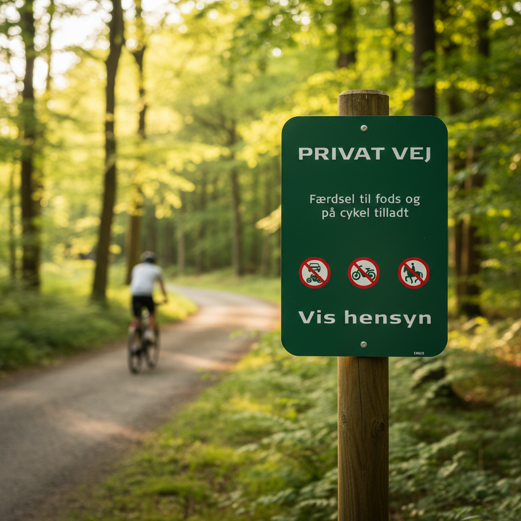Privat 2, Færdsel til fods og på cykel tilladt skilt - Naturstyrelsen - Billede 4