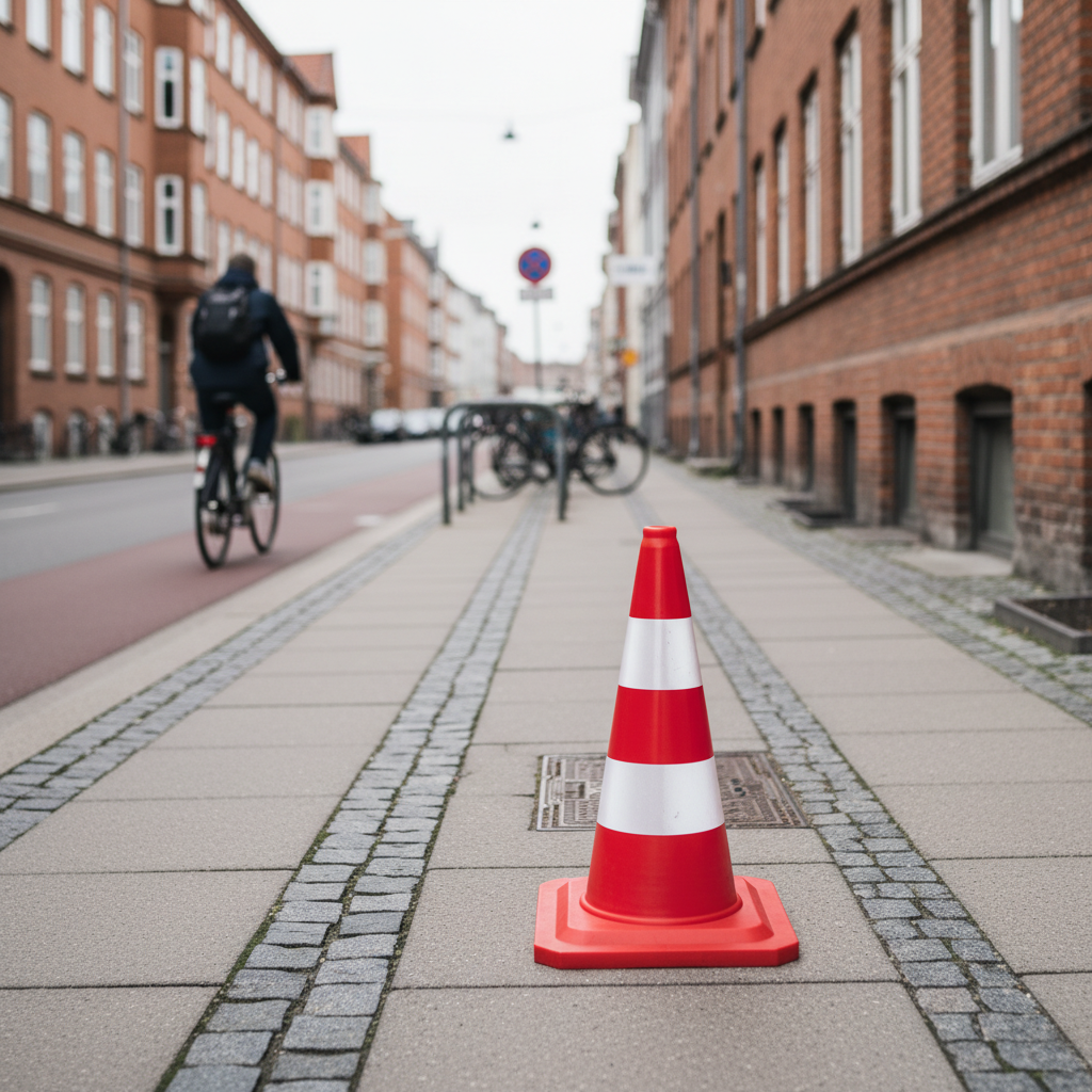 Trafikkegle 48 cm med hvide reflekser - Billede 2