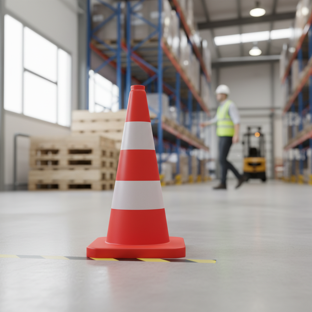 Trafikkegle 48 cm med hvide reflekser - Billede 4