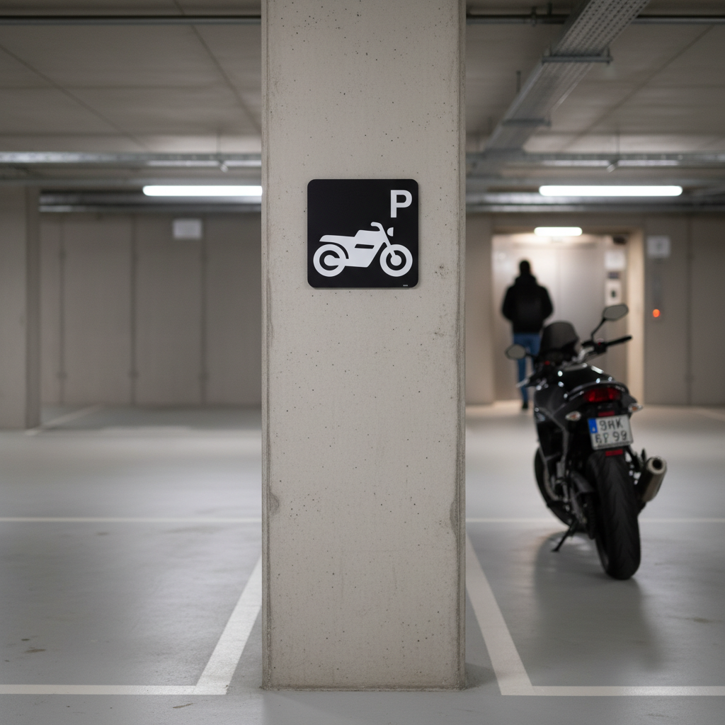 P Motorcykel piktogram skilt - Billede 2