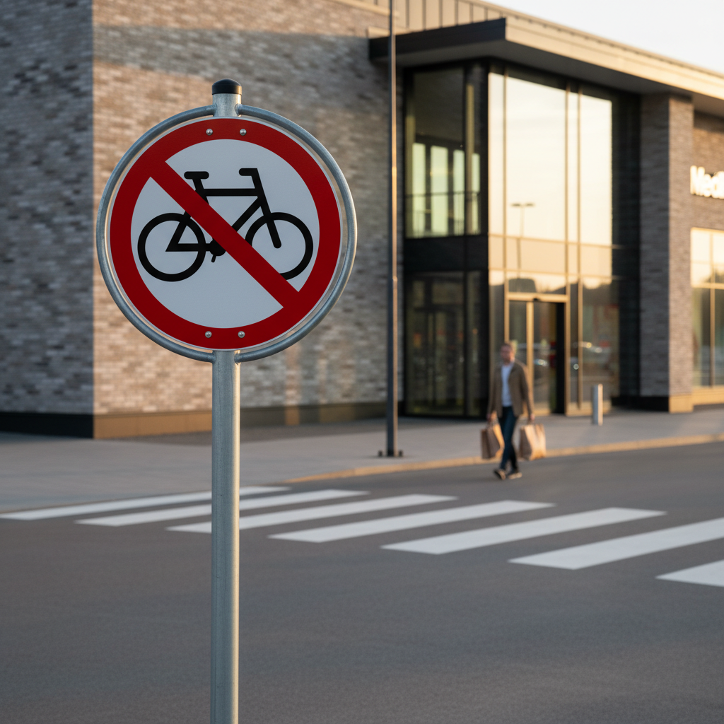 Cykel forbudstavle skilt - Billede 5