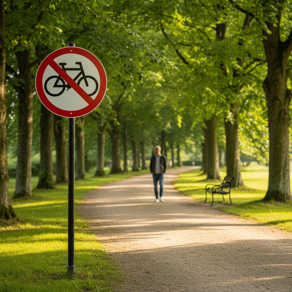 Cykel forbudstavle skilt - Billede 2