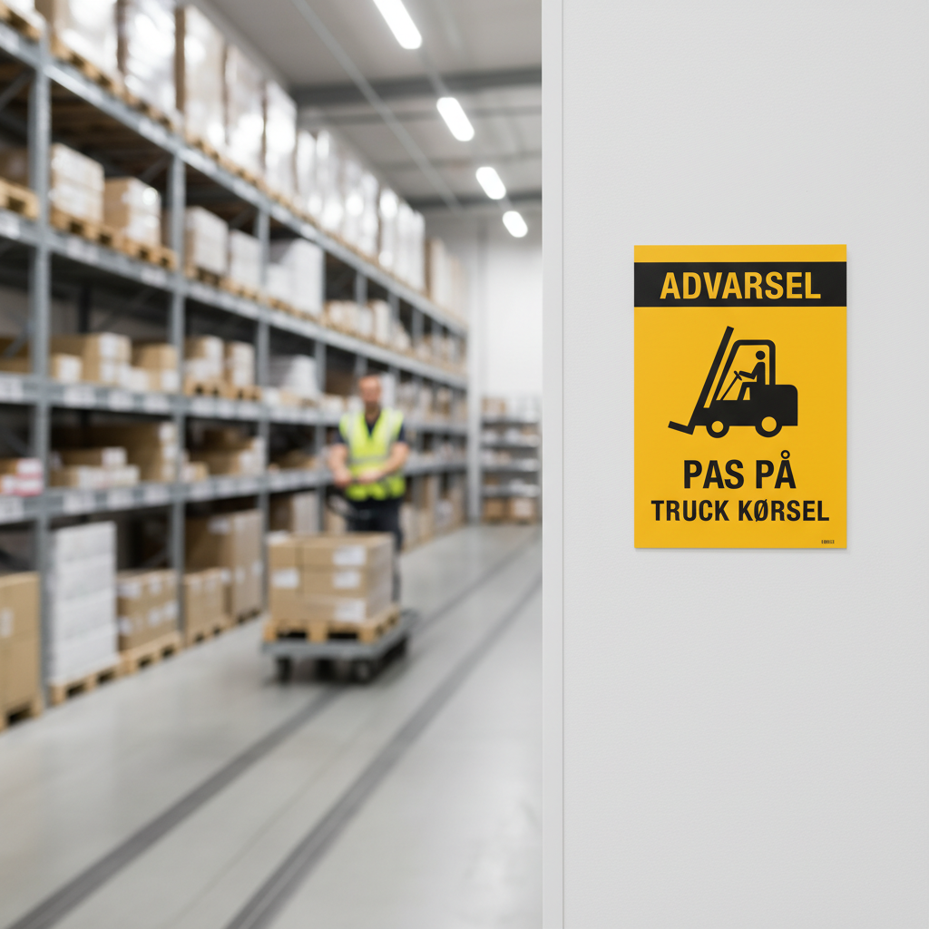 Advarsel! Pas på truck kørsel skilt - Billede 5
