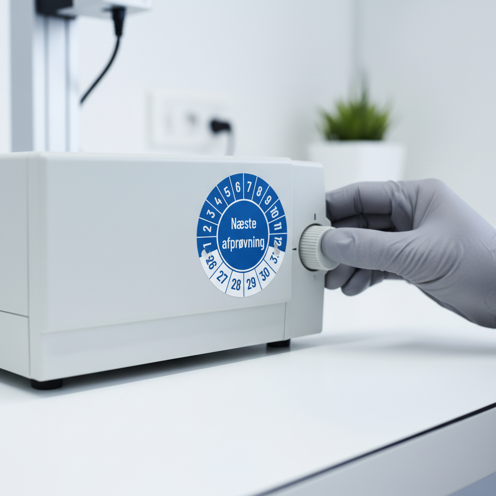 Kalibreringsmærker med 'Næste afprøvning' i flere farver, Selvklæbende, Ø30mm - Billede 3