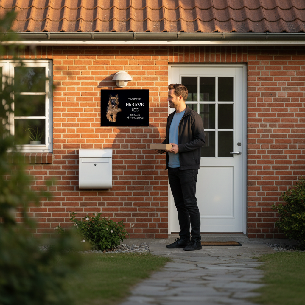 Her bor jeg Schæferhund skilt - Billede 2