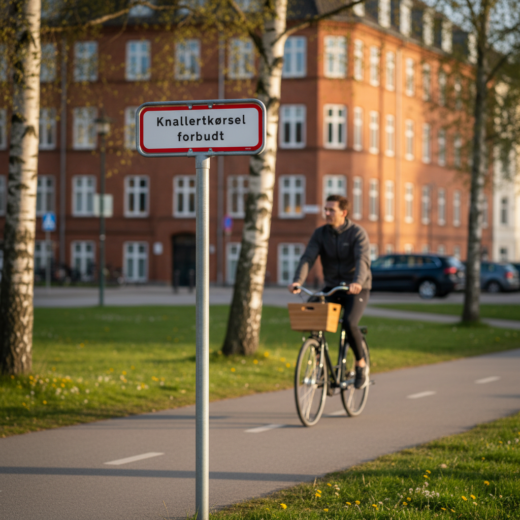 Knallertkørsel forbudt skilt - Billede 2