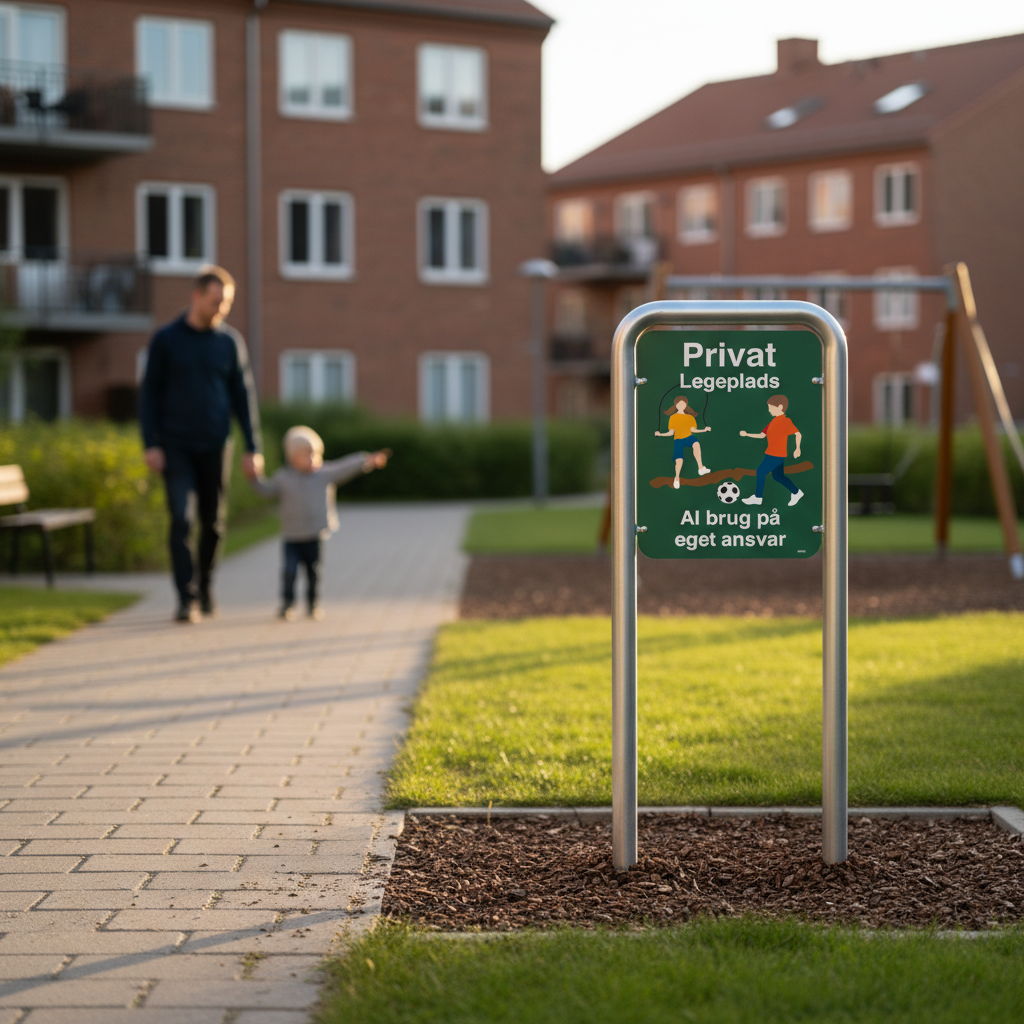 Privat Legeplads al brug på eget ansvar skilt - Billede 4