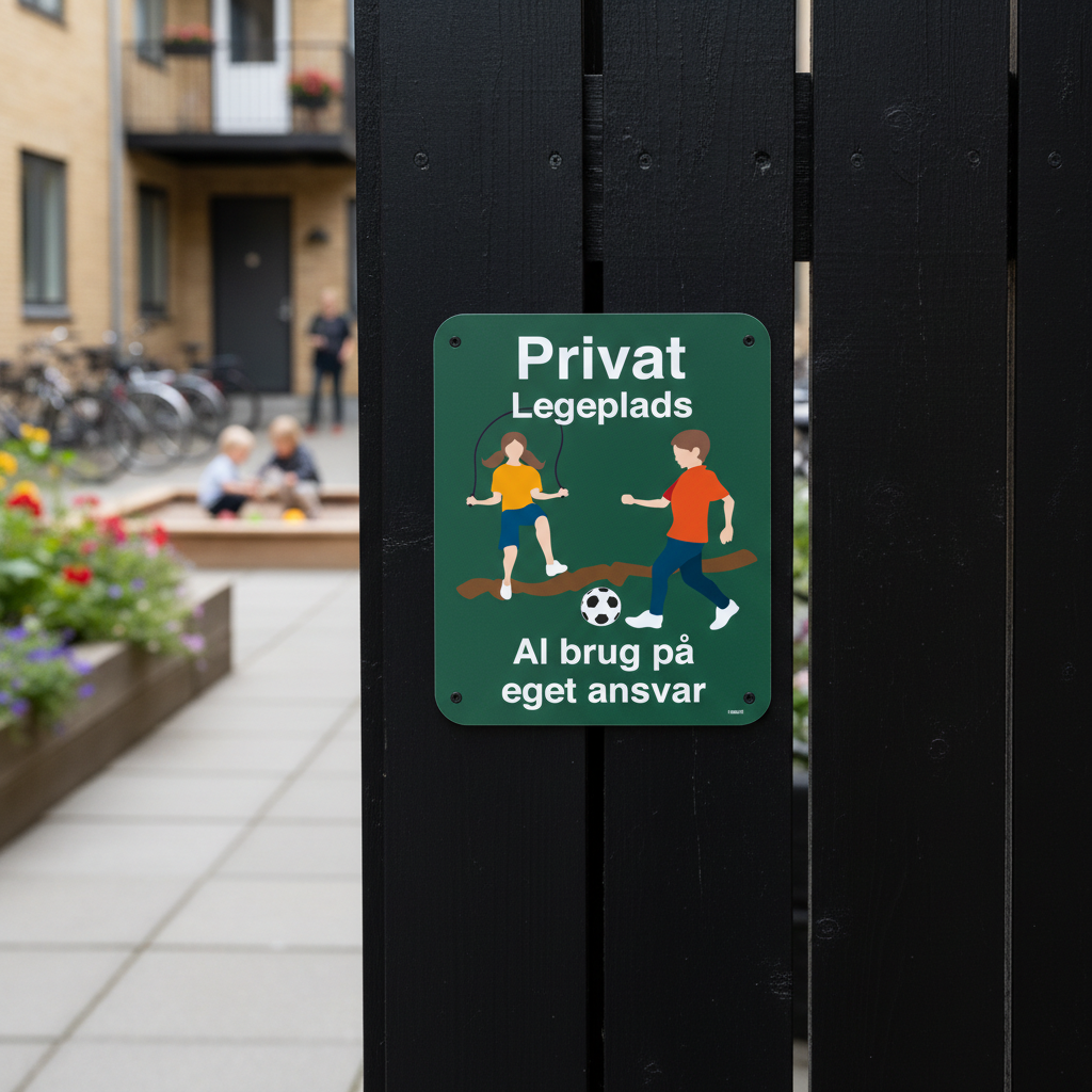 Privat Legeplads al brug på eget ansvar skilt - Billede 2