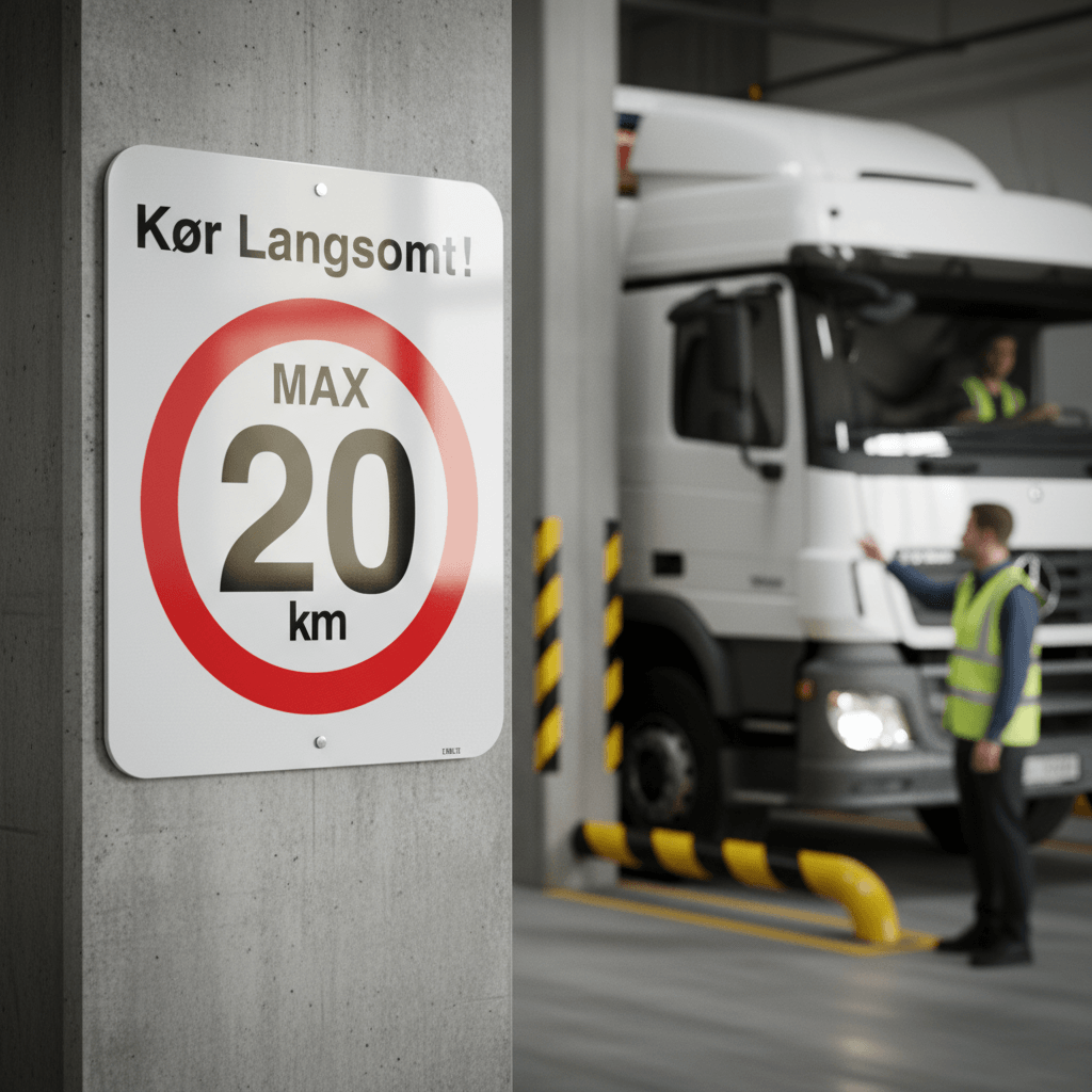 Kør langsomt max 20 km Skilt - Billede 2