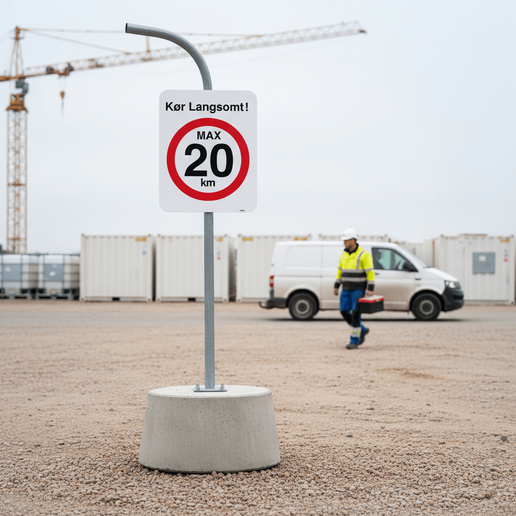 Kør langsomt max 20 km Skilt - Billede 3