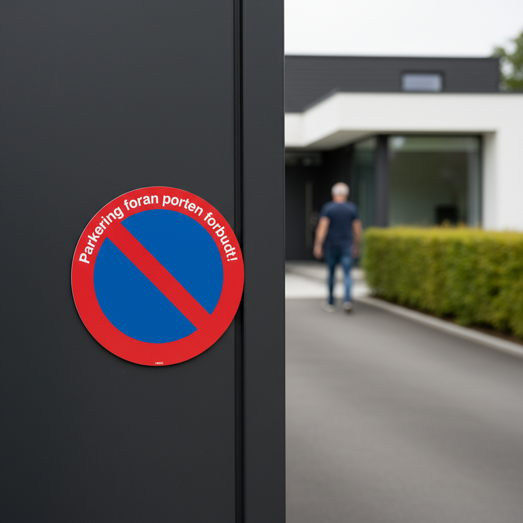 Parkering foran Porten forbudt skilt - Billede 3