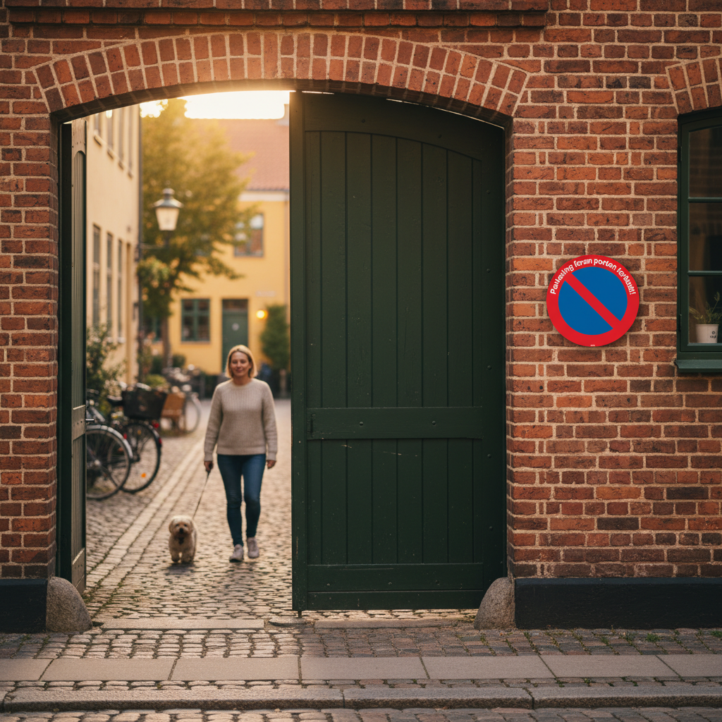 Parkering foran Porten forbudt skilt - Billede 2