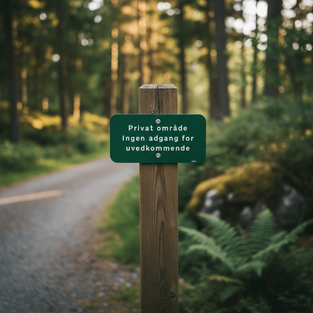Privat område Ingen adgang for uvedkommende grønt skilt - Billede 2