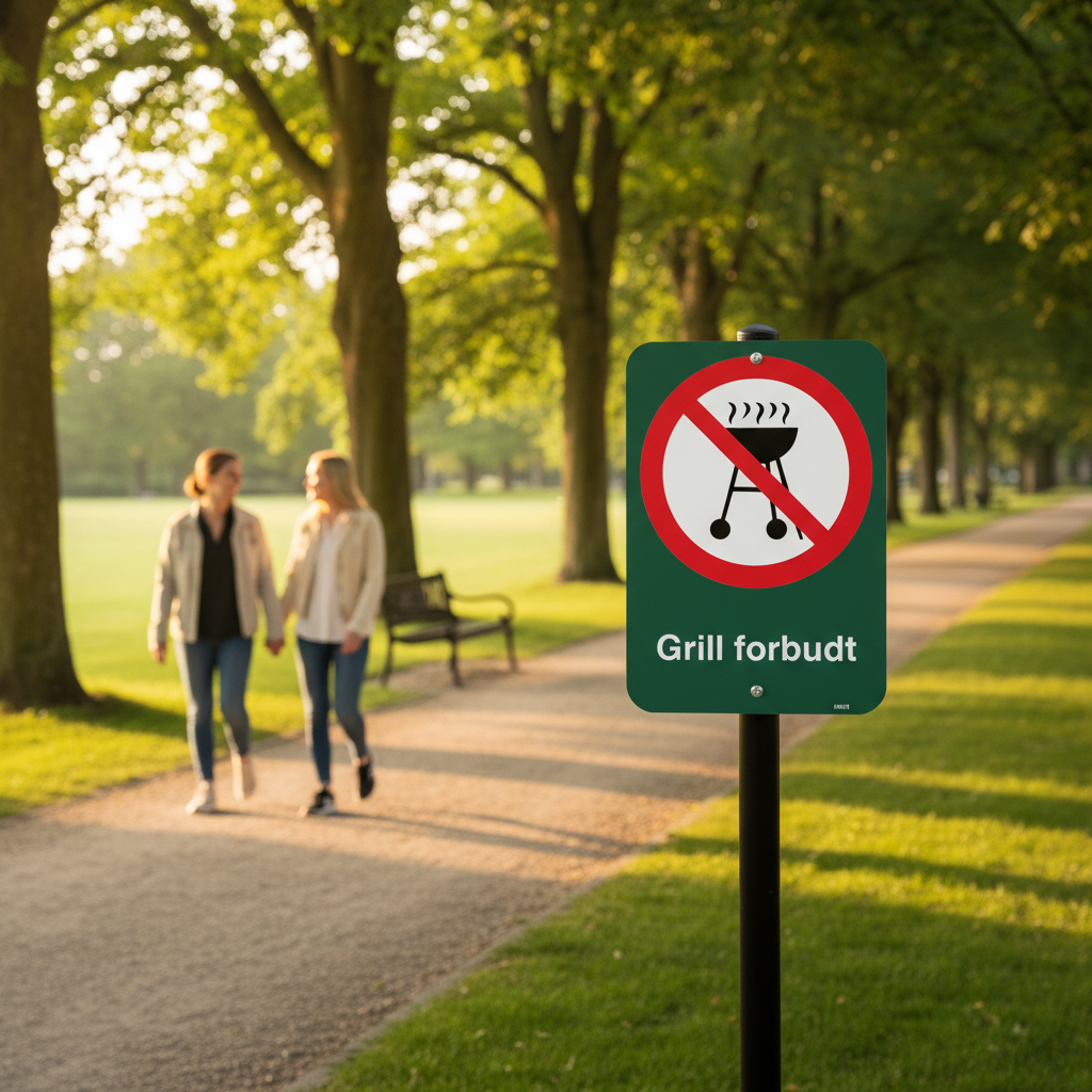 Grillning forbudt skilt - Billede 4