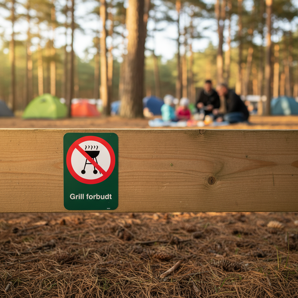 Grillning forbudt skilt - Billede 2
