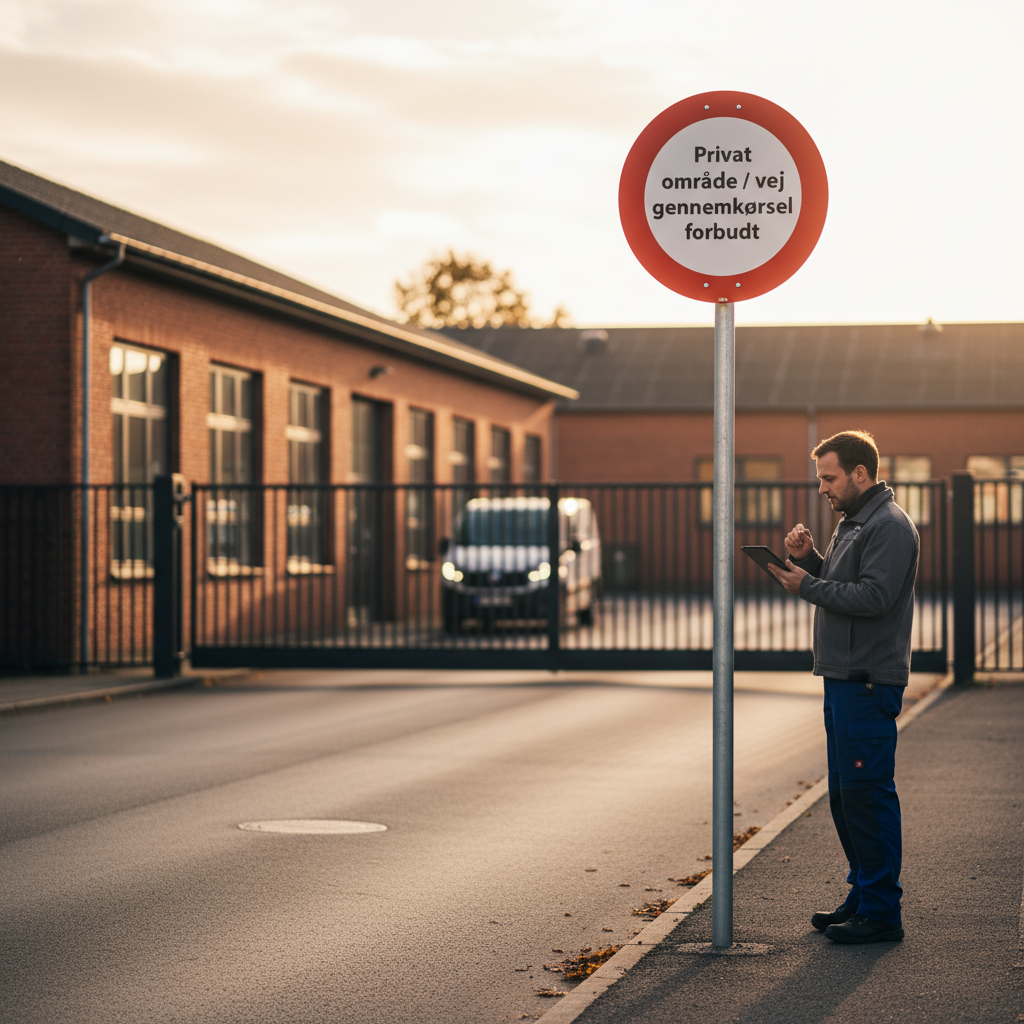 Privat område / vej gennemkørsel forbudt skilt - Billede 4