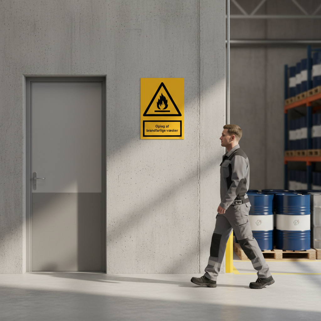 Oplag af brandfarlige væsker skilt - Billede 5