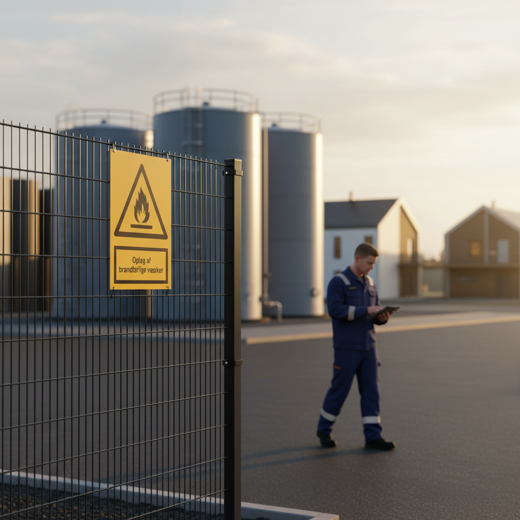 Oplag af brandfarlige væsker skilt - Billede 2