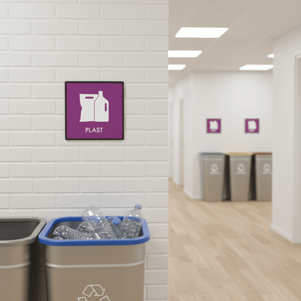 Plast affald skilt - Dansk Affaldssortering - Billede 2