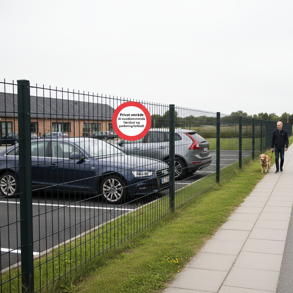 Privat område al uvedkommende færdsel og parkering forbudt skilt - Billede 2