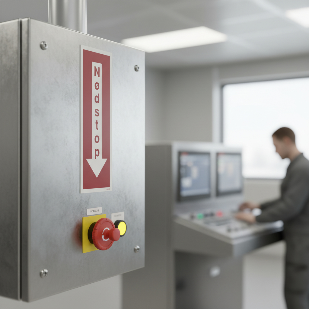 Nødstop skilt - Billede 3