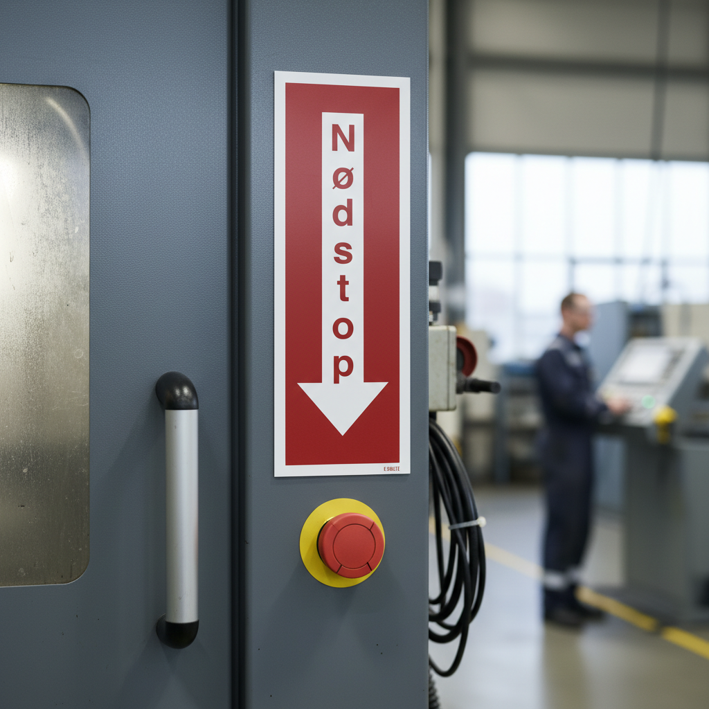 Nødstop skilt - Billede 2
