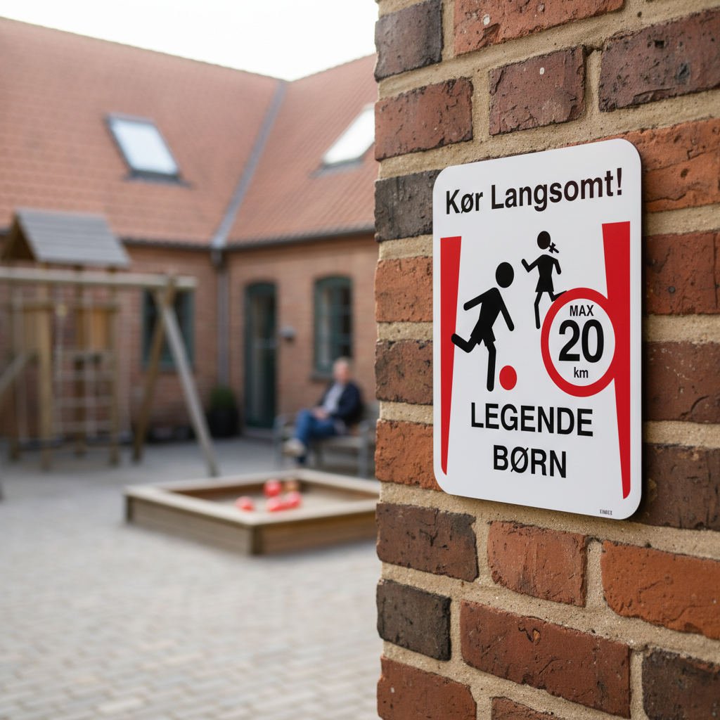 Kør langsomt legende børn max 20 km skilt - Billede 4