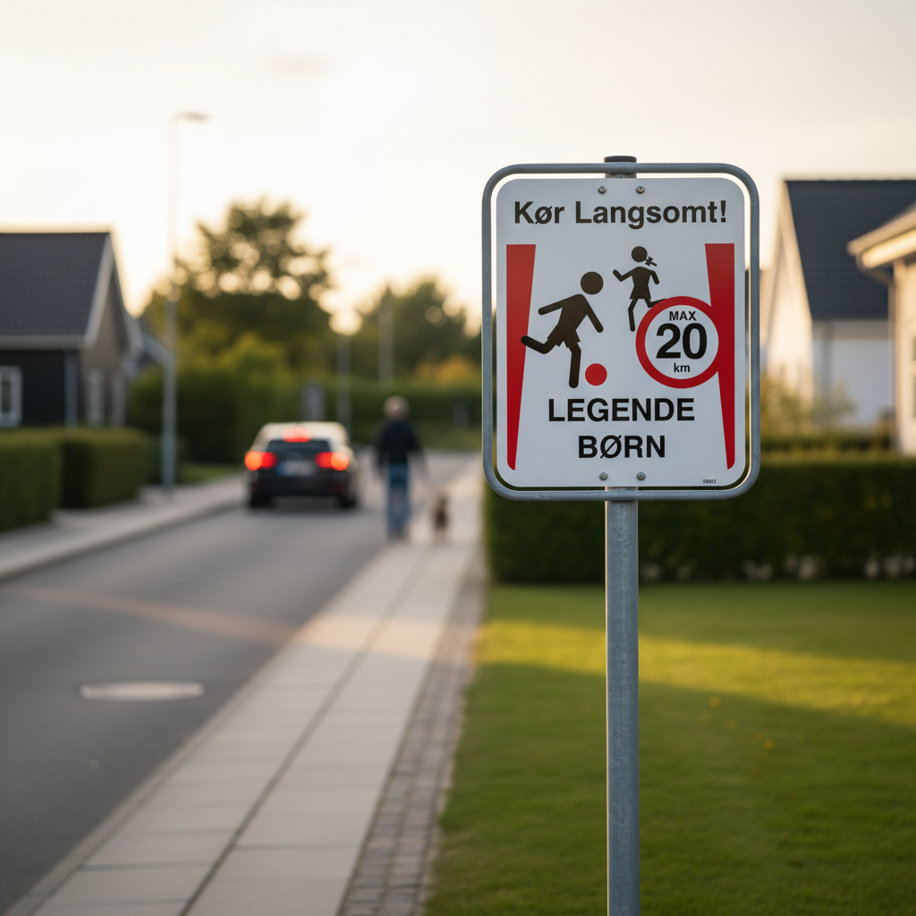 Kør langsomt legende børn max 20 km skilt - Billede 2
