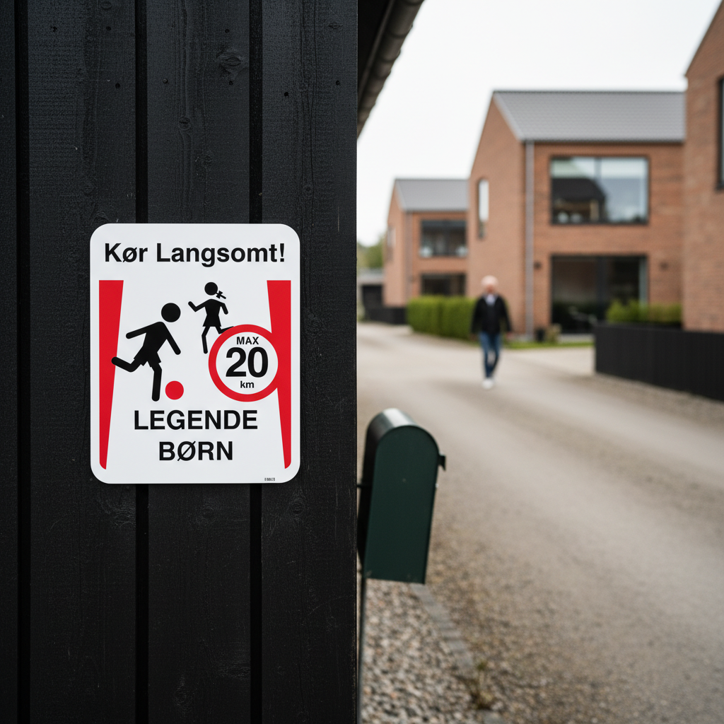 Kør langsomt legende børn max 20 km skilt - Billede 5