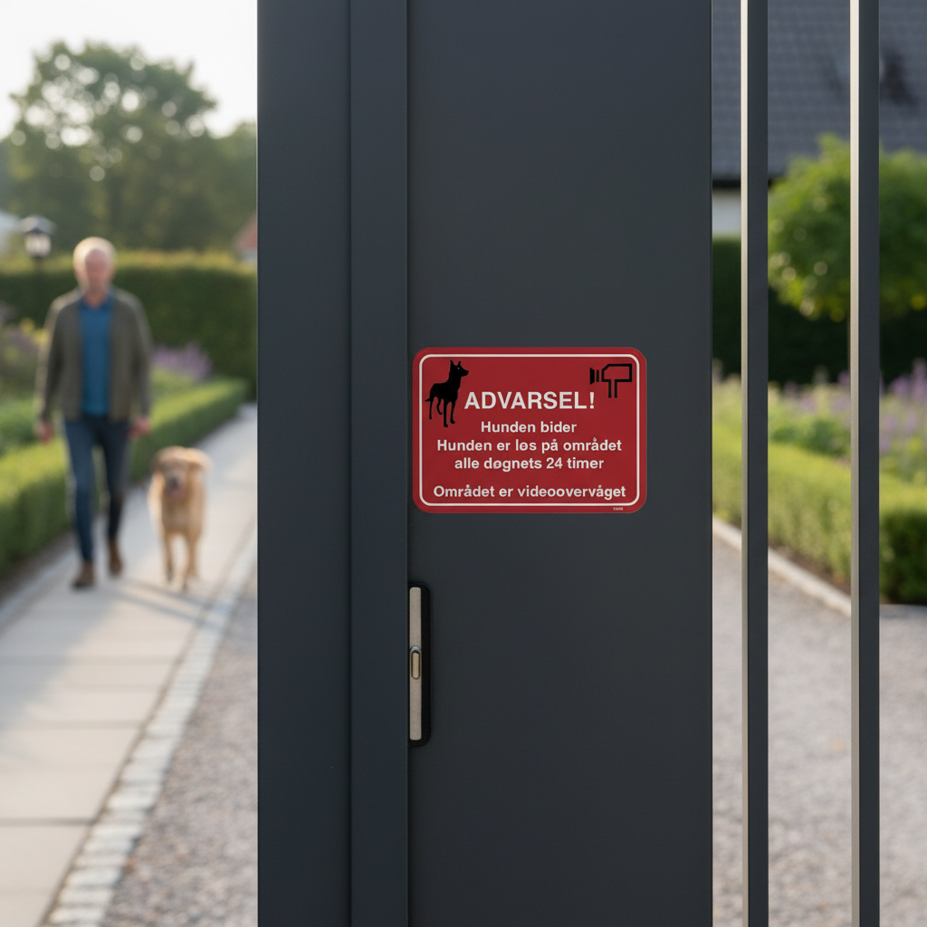 Advarsel! Hunden bider hunden er løs på området alle døgnets 24 timer Området er videoovervåget skilt - Billede 7