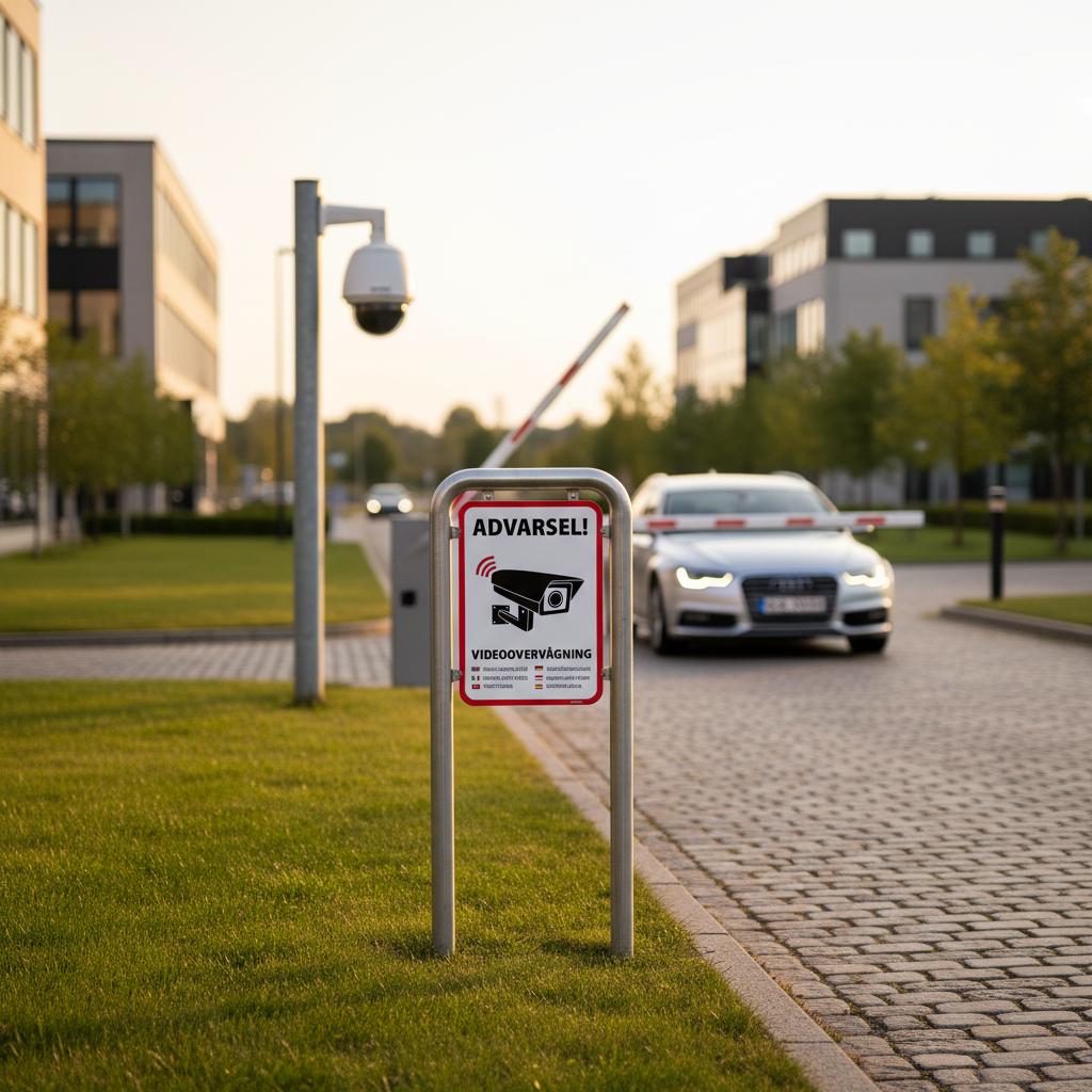 Advarsel! Videoovervågning på syv sprog skilt - Billede 4