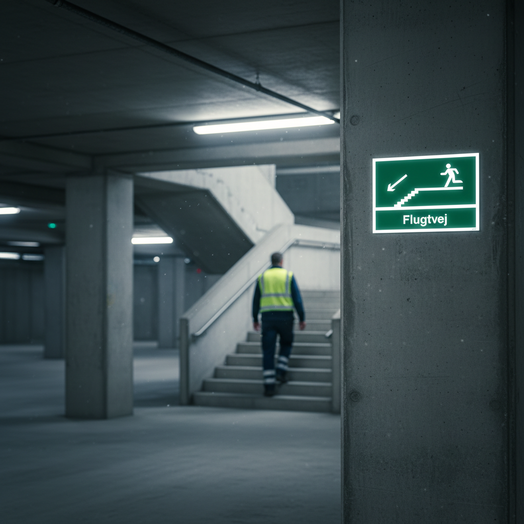 Flugtvej Trappe ned skilt - Billede 4