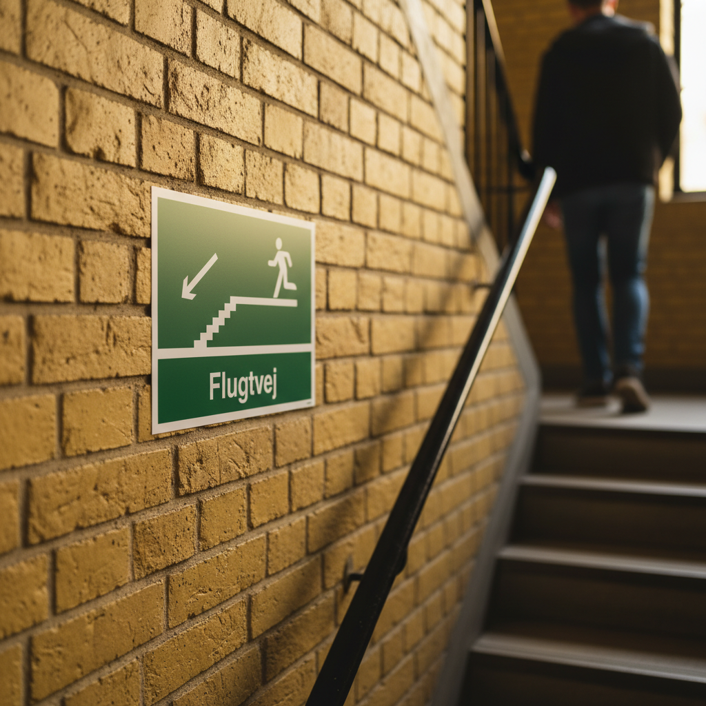 Flugtvej Trappe ned skilt - Billede 3
