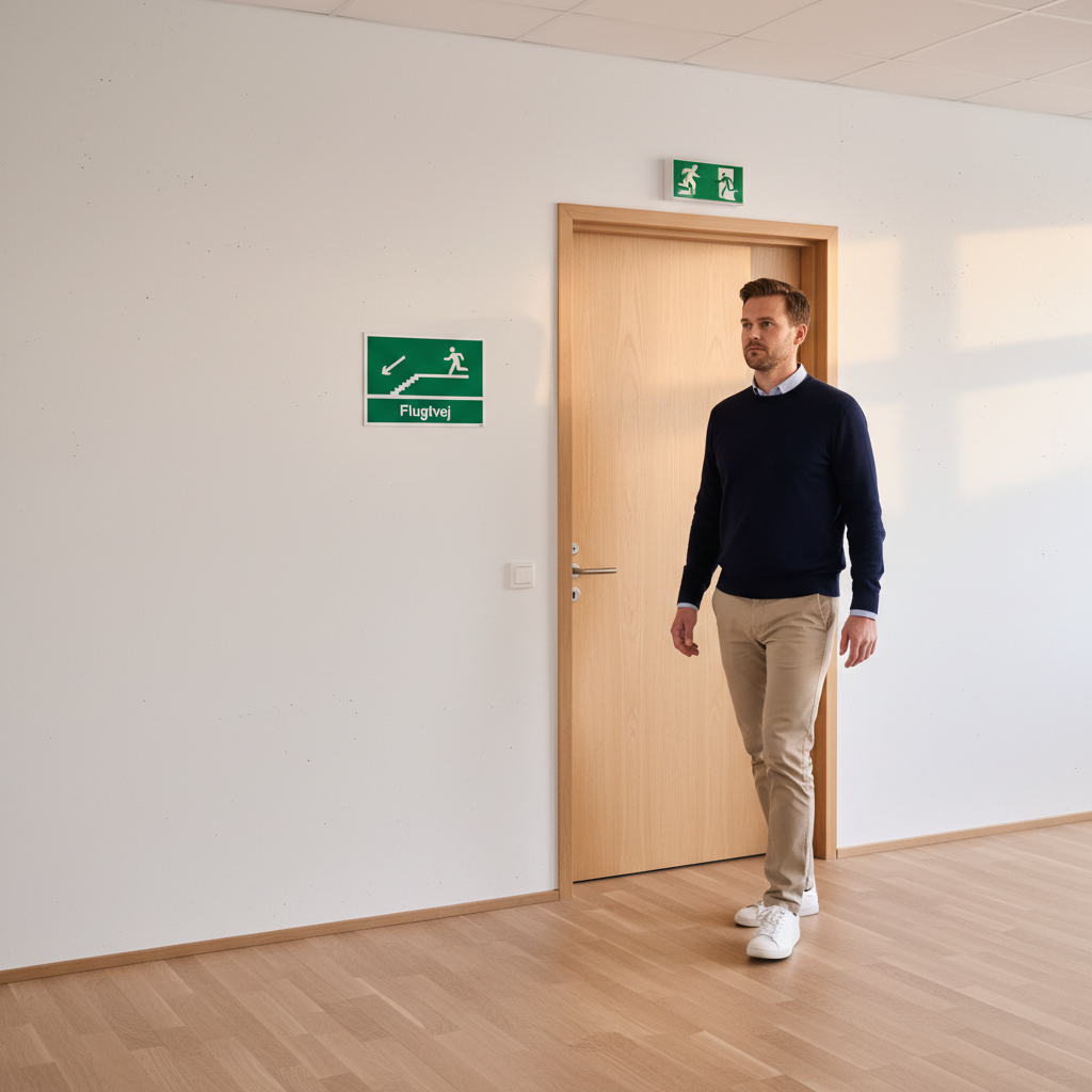 Flugtvej Trappe ned skilt - Billede 2