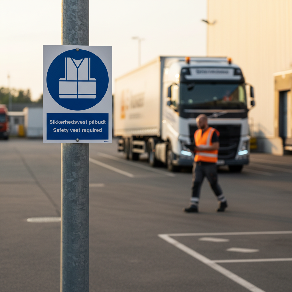 Sikkerhedsvest påbudt skilt Safety vest required sign - Billede 3