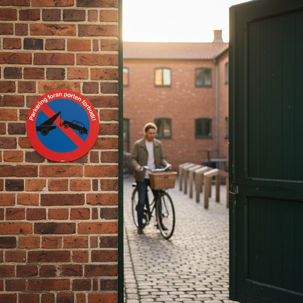 Parkering foran Porten forbudt skilt - Billede 5