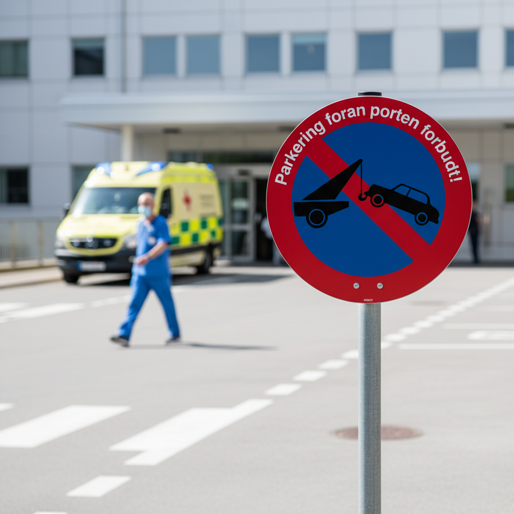 Parkering foran Porten forbudt skilt - Billede 3