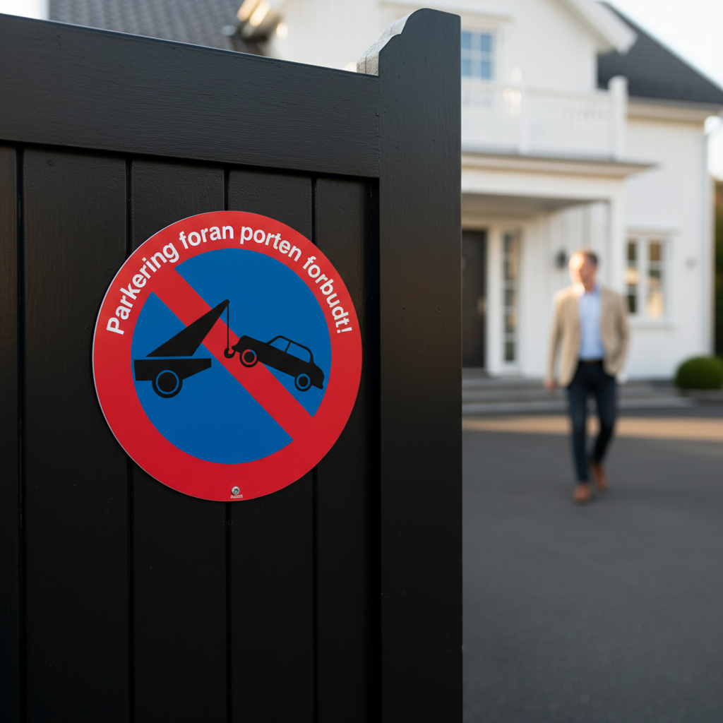 Parkering foran Porten forbudt skilt - Billede 2