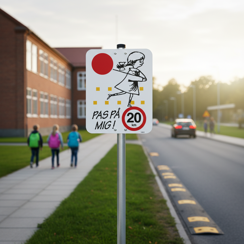 Pas på mig skilt 20 km. fartbegrænsning - Billede 5