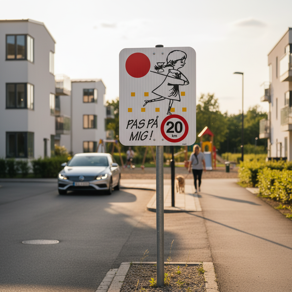 Pas på mig skilt 20 km. fartbegrænsning - Billede 3