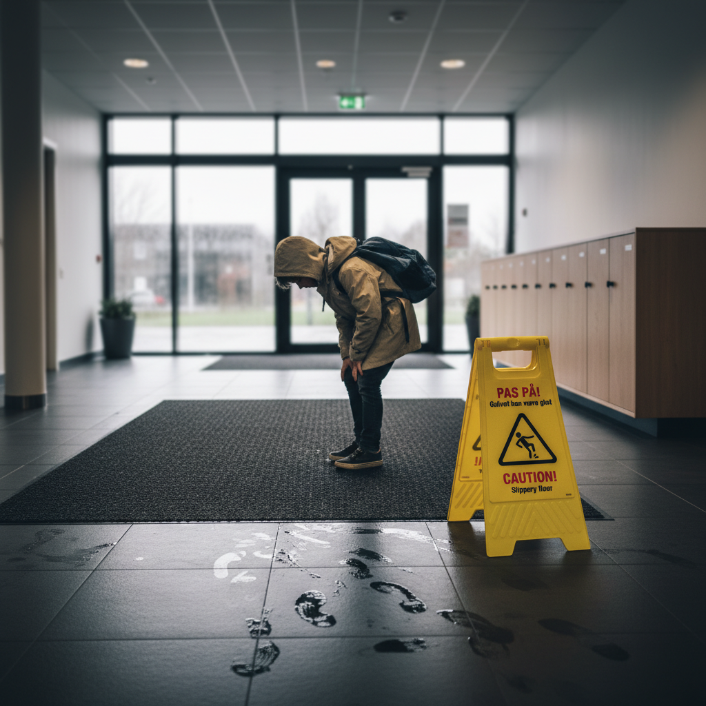 Gulvskilt - Glat gulv - Pas på! Gulvet kan være glat - Caution! Slippery floor - Billede 5
