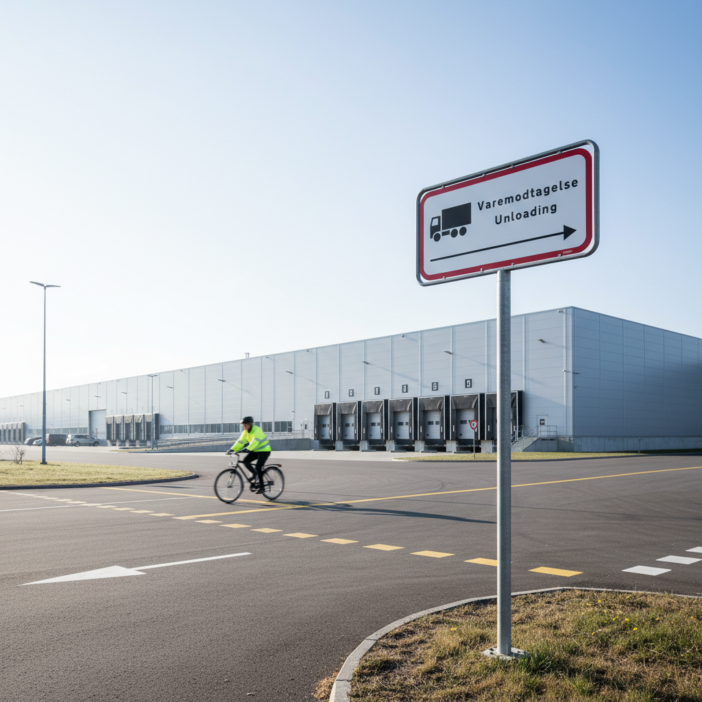 Varemodtagelse Unloading skilt - Billede 4