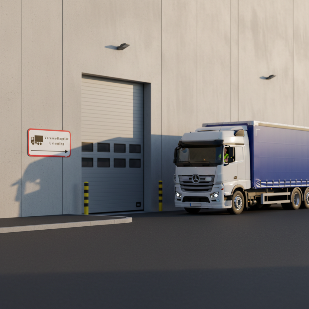 Varemodtagelse Unloading skilt - Billede 2