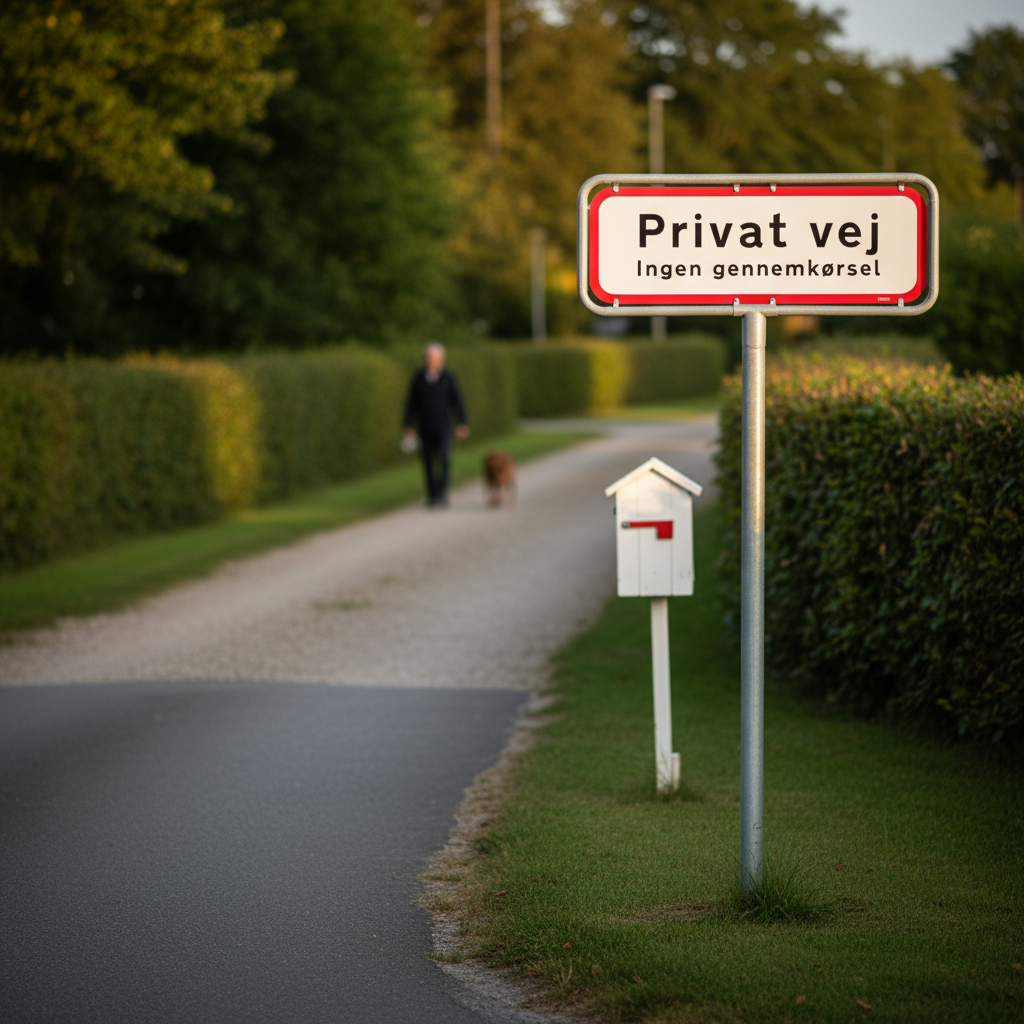 Privat vej ingen gennemkørsel skilt - Billede 5