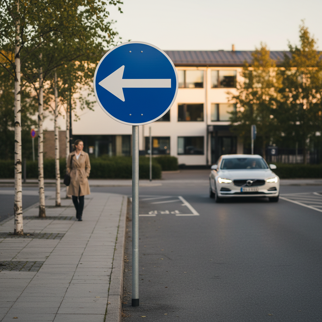 D11,2 - Påbudt kørselsretning til venstre skilt - Billede 3