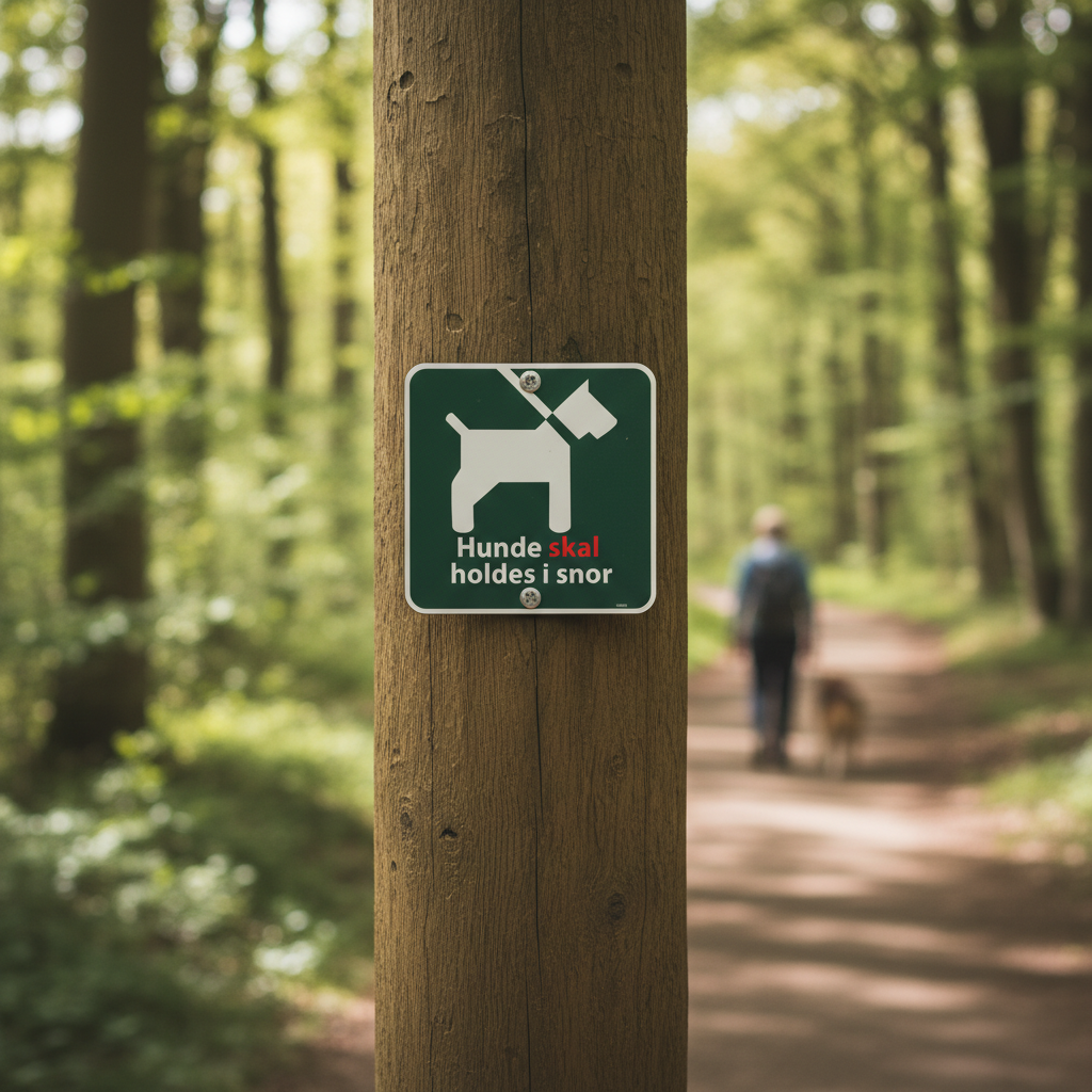 Hunde skal holdes i snor grønt skilt - Billede 7