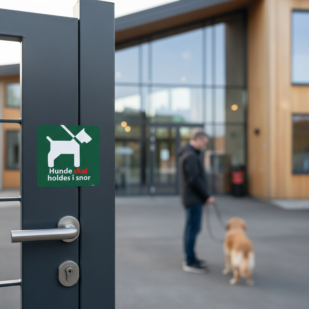 Hunde skal holdes i snor grønt skilt - Billede 2